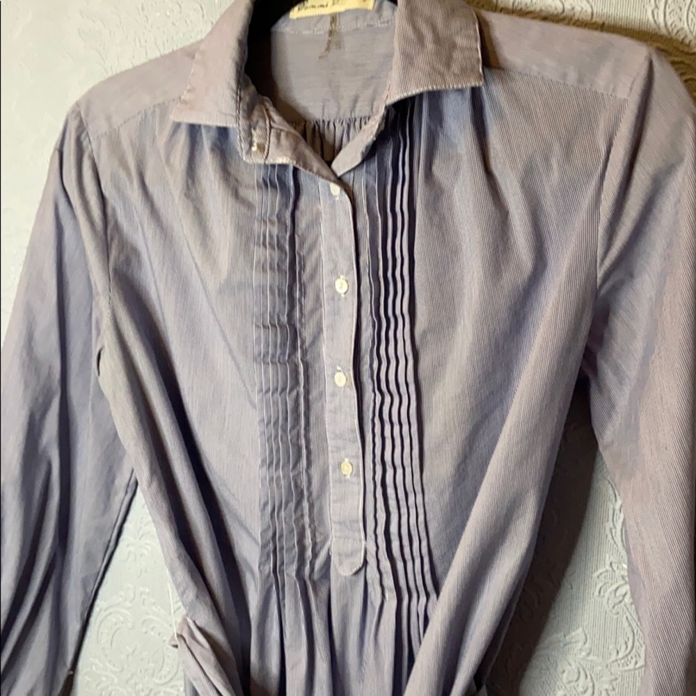 Comme Toi (anthro) pinstripe tuxedo tunic top